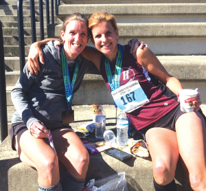 Colleen Magnussen blossomed from a newbie to claiming a title in the USA Track & Field Masters National Grand Prix Championships. Last year, she took second place in an individual 10K championship race. Magnuson, left, is pictured with a fellow runner. They both qualified for the Boston Marathon.