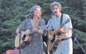 Peggy and Dan Duggan performing together. The couple lives in Wolcott and has a very busy season from April through November.