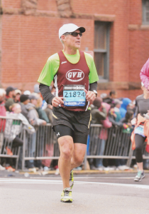 Bill Clauss, 65, during his run at Boston Marathon in 2015