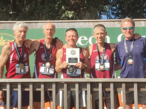 Participating in the Tallahassee National Club XC Championship last December are local runners Tim McMullen, Bill Beyerbach, Gary Radford, Mark Rybinski and Gary Moore.