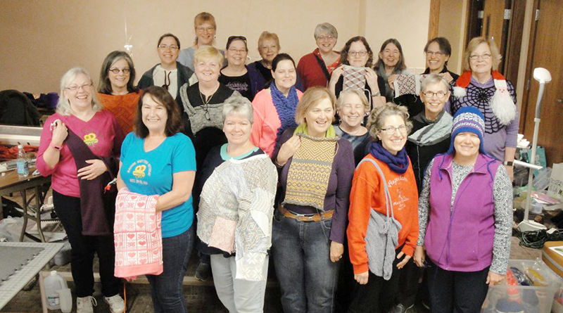 Members of the Finger Lakes Knitting Club.