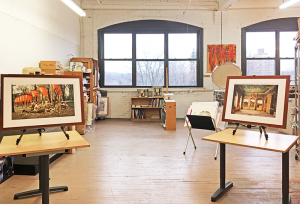Roslyn Rose’s atelier in the Anderson Arts Building at 250 N. Goodman St.