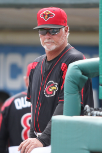 Pitching coach Cliburn during a 2016 game in Buffalo. Courtesy of Joe Territo/Rochester Red Wings