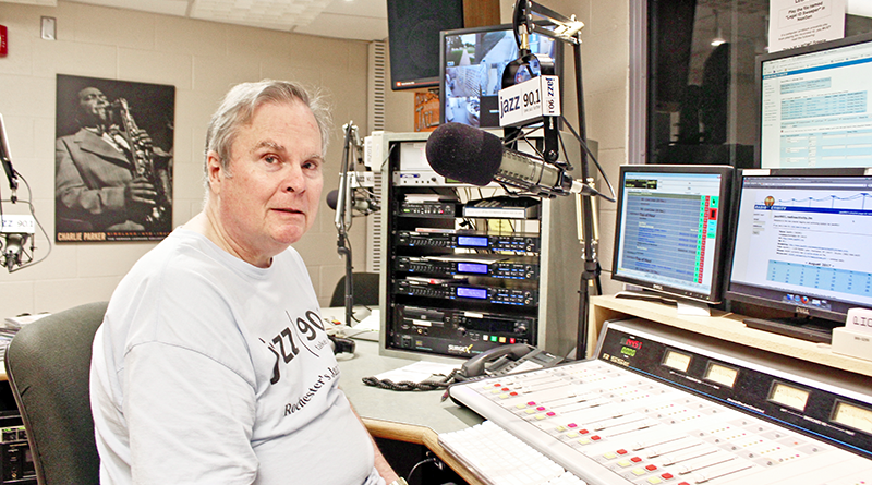 Phil Dodd, 69, is one of the voices at Jazz 90.1. He has volunteered at the station for 22 years.