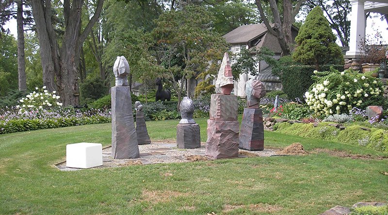 Sculptures on the Jur’s home yard. Photo by Mike Costanza
