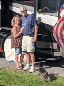 Patty and her husband Brian Pritchard. Couple plans to sell their home in Sterling and travel full time in their RV.
