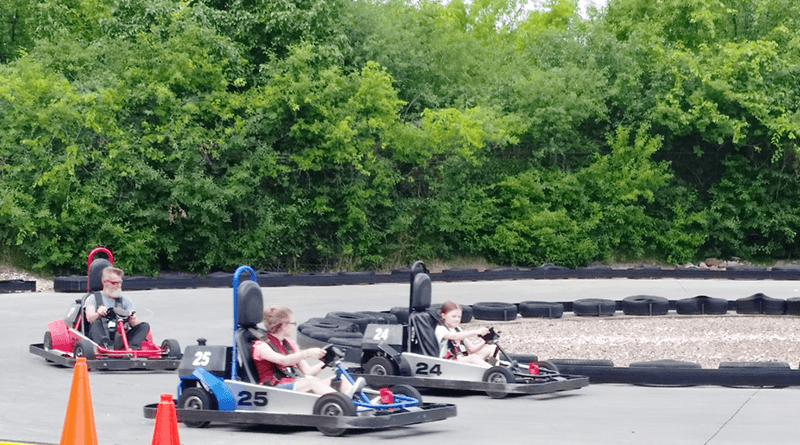 Clubhouse Fun Center in Henrietta offers go-karts three ways: a slow track for beginners, tandem for very young riders and the fast track for older children and adults. Photo by Deborah Jeanne Sergeant.