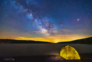 Stellar Camp by Joann Long. Enjoying the amazing Milky Way on a clear night in the Finger Lakes and capturing its beauty was a highlight for Long.