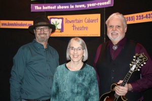 The Maria Gillard Trio — from left, Doug Henrie (bass), Maria Gillard and Perry Cleaveland (mandolin, fiddle, vocals) — during a performance March 11 at Downstairs Cabaret Theatre in Rochester. Photo by John Addyman.