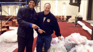 Gary Smith donating 500 toys to Mariano Rivera after the Yankee Hall of Famer established a church in New Rochelle in 2014.