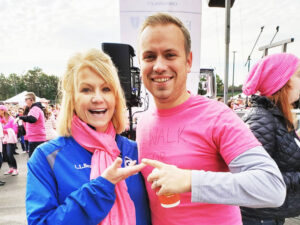 Covering a breast cancer walk in Rochester last year with colleague Andrew Banas. Photos provided.