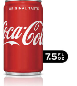 Coca-Cola: Coca-Cola is perhaps most well-known for their 8-ounce cans. They’ve been changed to a taller can that appears to be bigger but, in fact, now has only 7.5 fluid ounces!