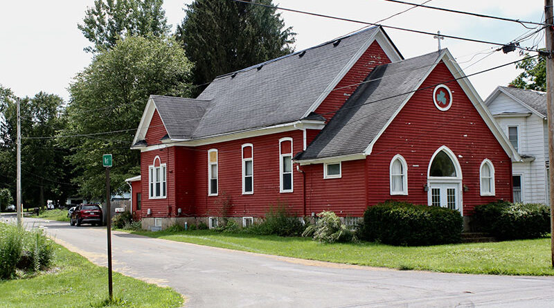 Tim Schramm’s home in East Palmyra. The building is a former Dutch Reformed church and later Baptist church. “It was always my dream to live in a converted church,” he says.